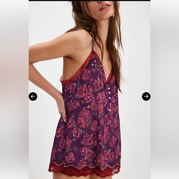 Free People Other - FREE PEOPLE Intimately Night Special Cami in Eggplant Combo  Sz MD RT $68